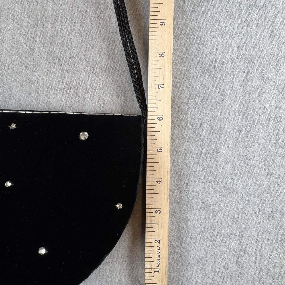 Vintage Black Velvet Purse  Elegant Beads Gold & Black  Made in Hong Kong - Picture 14 of 16